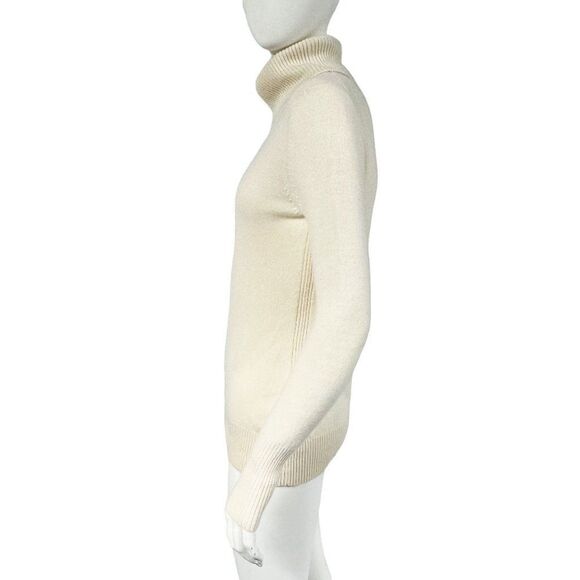 Victor Alfaro Ivory 100% Cashmere Turtleneck Sweater Womens Size M Medium - Picture 4 of 9
